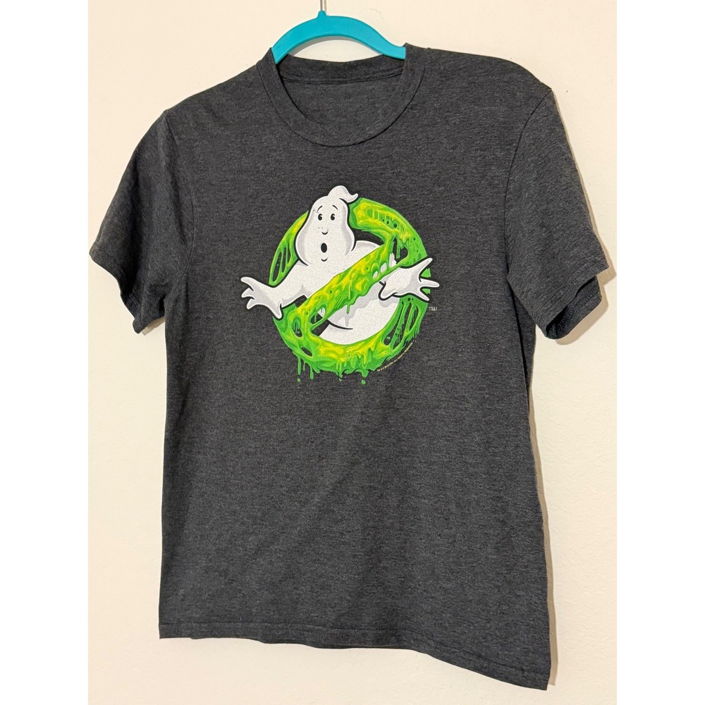 Ghostbusters Slimed Logo Graphic T-Shirt Charcoal Grey Mens Small 2016 CPII